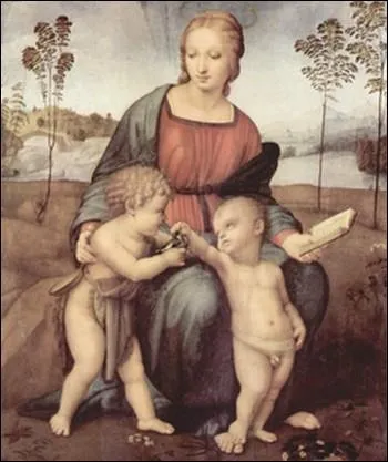 Ce tableau du peintre italien Raphal   la Vierge au chardonneret   datant de vers l'an 1506 , est une peinture religieuse de la priode... .