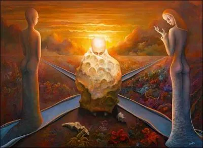 Deux routes se coupent  un ... . . ou  la ... . . des chemins.