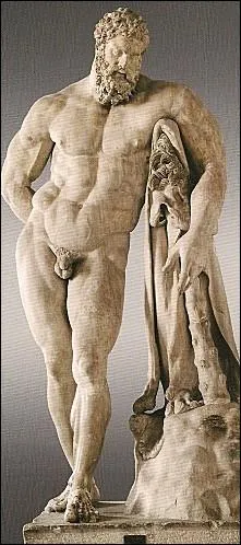 Pour viter d'en faire seulement un pacificateur anantissant les monstres, les Romains le reprsentrent avec : 