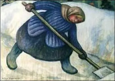 Qui a peint Femme pellant la neige ?