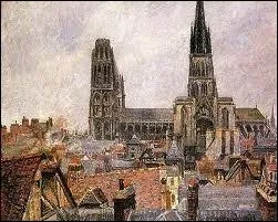 Qui a peint  Le vieux Rouen, les toits et la cathdrale par temps gris  ?
