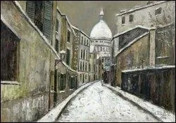 Qui a peint Rue Saint-Rustique sous la neige ?