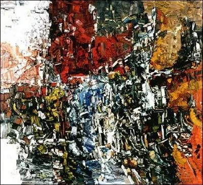 Abstraction, 1956, par un peintre, graveur et sculpteur qubcois (1923-2002).