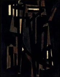 Peinture, 1950 par un un peintre et graveur abstrait franais, matre de l'Outrenoir, et l'un des principaux reprsentants de la peinture informelle.