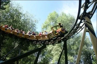 Au-dessus de quelle attraction passe  Le Train de la Mine  ?