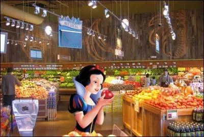 Dans ce magasin, pas de pommes empoisonnes, juste des fruits issus d'OGM. Qui est cette cliente ?