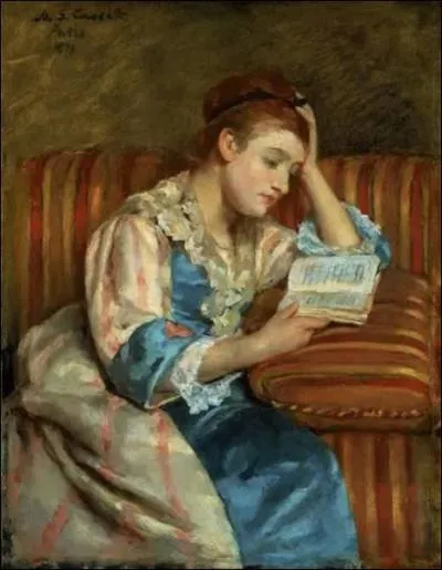 Mme Duffee lisant sur un sofa ray, 1876