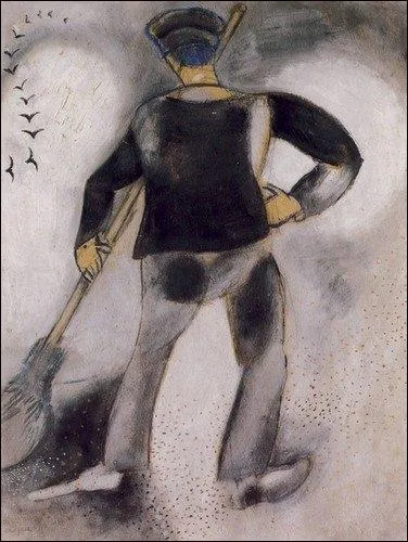 Le  lancier du prfet , la lance  la main a une mine dconfite.