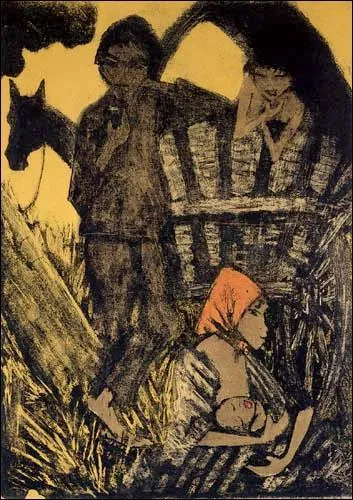 Famille gitane en roulotte, 1928