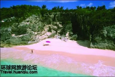Le sable rose  l'approche de la plage de Nassau (sur cette photo) est superbe. Par quoi la couleur de ce sable a-t-elle t forme ?
