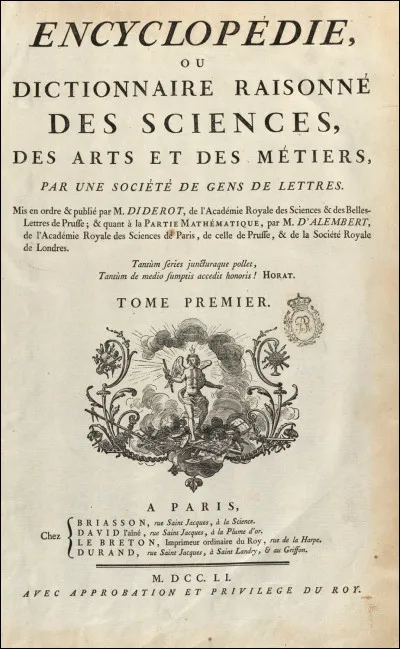 Quels sont les deux principaux directeurs de l'Encyclopédie ?