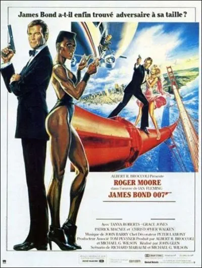 Film amricano-britannique de 1985 de la srie des James Bond, avec Roger Moore, Tanya Roberts, Christopher Walken, Grace Jones ... .