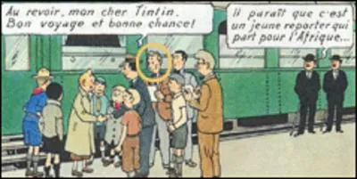 Qui apparat cercl d'orange, dans  Tintin au Congo  ?
