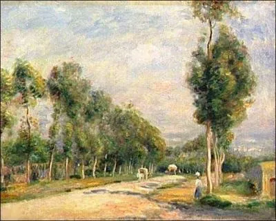 Quel grand peintre impressionniste franais, est l'auteur de ce tableau intitul   Route de Versailles  Louveciennes   ?
