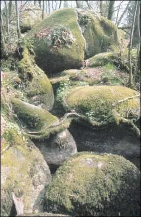 Dans cette commune, vous admirerez de nombreuses croix de chemins ainsi que de nombreux beaux logis sans oublier la grotte de l'ermite surmonte d'une roche oscillante, quelle est-elle ?