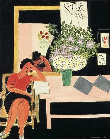 Voici La liseuse sur fond noir, ralise par le peintre franais ?