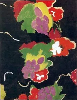 Entre le camouflage color et l'imprim de fleurs, une belle oeuvre mise en valeur par le fond noir, qui est de ?