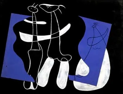 Voici un collage de  Trois personnages sur fond noir , oeuvre de l'artiste nomm... ?