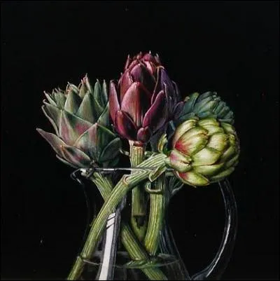 C'est une jolie nature morte sur fond noir, peinte par Christopher Beaumont, qui reprsente un bouquet de... ?