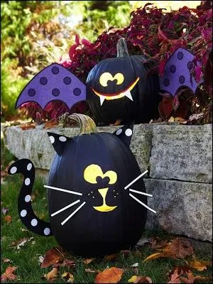 Les amoureux des chats notamment trouveront du plaisir  confectionner ces citrouilles, dont le charme est dans les dtails...