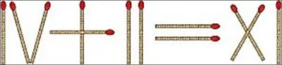 Quelle allumette faut-il dplacer pour que l'galit IV + II = XI soit vraie ?