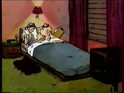 Dans 'Les aventures de Jack et K�rouak', que fait l'homme � droite de l'image ?