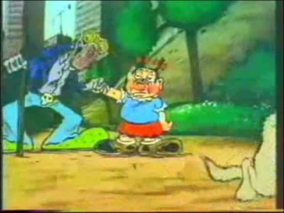 Dans 'Le pp', que font les deux chiens qu'aperoivent le grand-pre et sa petite fille ?