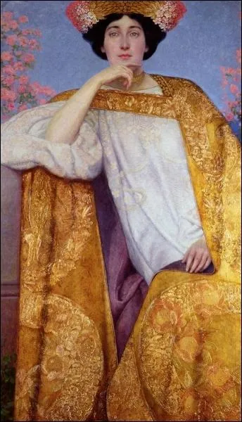 Portrait of a Woman in a Golden Dress