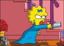 De quelle couleur est le noeud papillon de Maggie ?