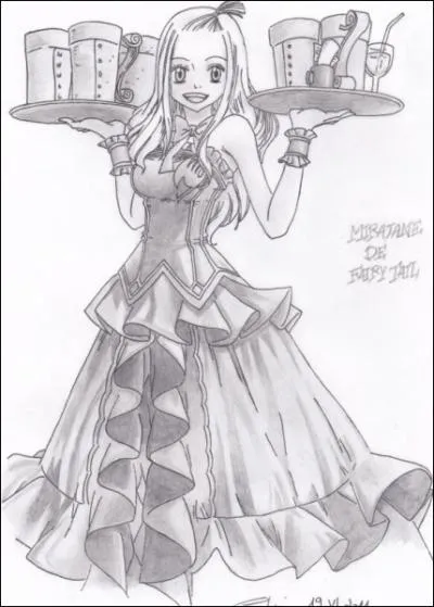 Comment se nomme la serveuse de la guilde, ancienne mage de rang S ?