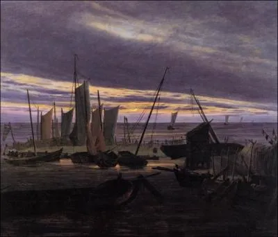 Bateaux dans le port, le soir, 1828