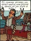Tintin va repartir charg de diffrents objets que lui a refourgu l'incroyable vendeur Oliveira.
