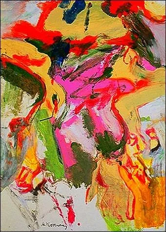 Un rose percutant au coeur de ce tableau Sans titre, peint par ?