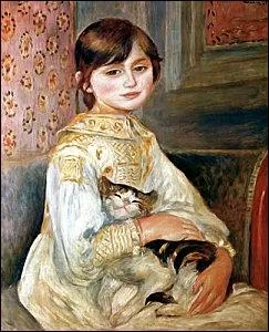 Il s'agit d'un portrait de Julie Manet, qui ne sourit pas, par contre regardez la mine extatique du chat qu'elle tient sur les genoux. Qui en est l'auteur ?
