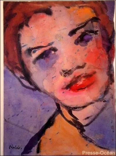 Un beau sourire sur cette aquarelle pleine de vie de l'artiste ?