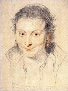 Cette femme souriante est l'pouse d'un grand peintre, qui l'a ainsi peinte. Elle se nomme Isabelle Brant, et a un petit air de Michle Morgan, non ? Qui est son poux ?