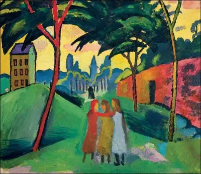 Qui a peint Paysage avec trois jeunes filles ?