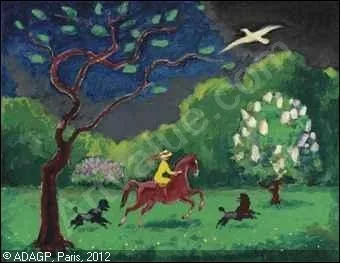 Qui a peint Femme  cheval dans un paysage ?