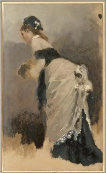 Qui a peint  Jeune femme debout de profil  l'charpe et au manchon  ?