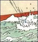  la page 6, alors que Milou plonge dans l'eau, quel dtail disparat-t-il ?