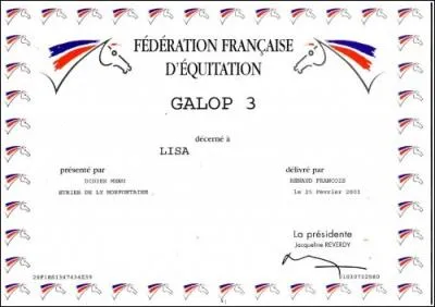 Combien existe de galops ? (le chiffre de la photo ne donne pas la rponse. )