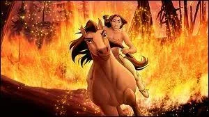 Quand Spirit voit le feu des hommes et qu'il les dcouvre, quelle est la robe des chevaux attachs ?