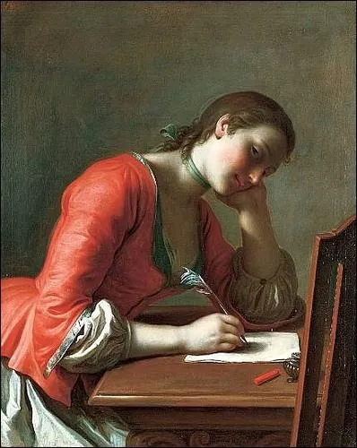Jeune fille crivant une lettre d'amour, 1755