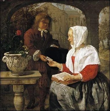 Jeune femme recevant une lettre, 1658