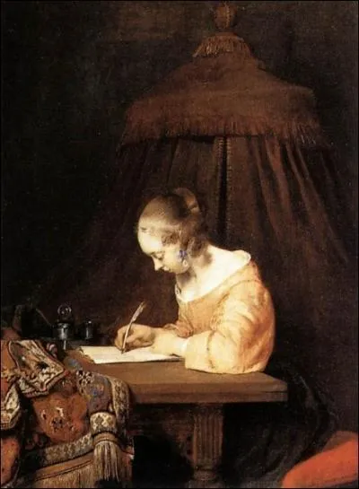 Femme crivant une lettre