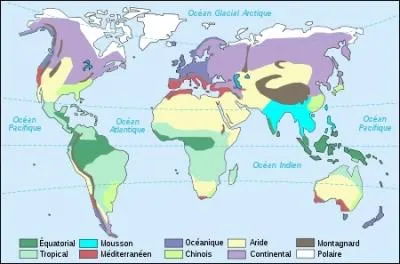 La mousson (sur l'illustration, la zone gographique de mousson est en turquoise) est un vent indien ou est une pluie indienne ?