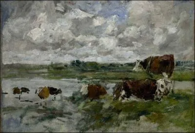 Qui a peint Vaches au bord d'une rivire ?