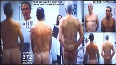 Voici les fesses sans doublure corps : celles de Clint Eastwood, de Tommy Lee Jones et (masques par ses mains) celles de Donald Sutherland. Quel est ce film ?