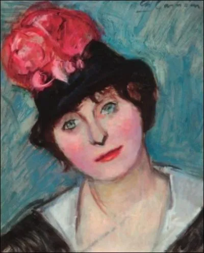 Qui a peint  Femme au chapeau bleu  la rose  ?