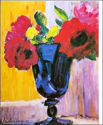 Qui a peint  Roses dans un vase bleu  ?